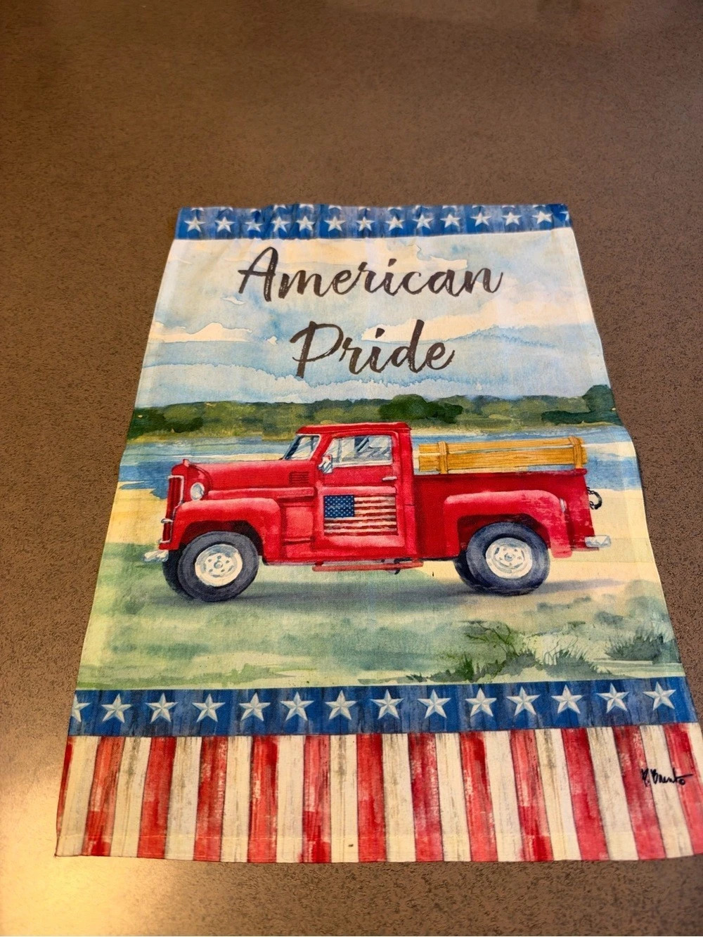 New American Pride garden flag Red & Blue Truck Decor